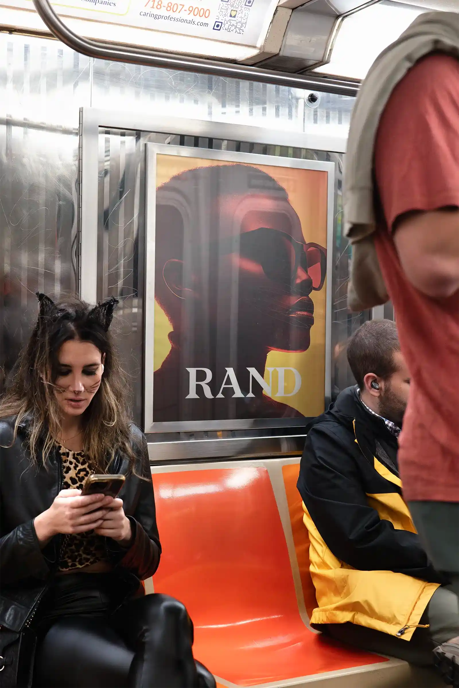 Poster mockup in New York subway, United States.