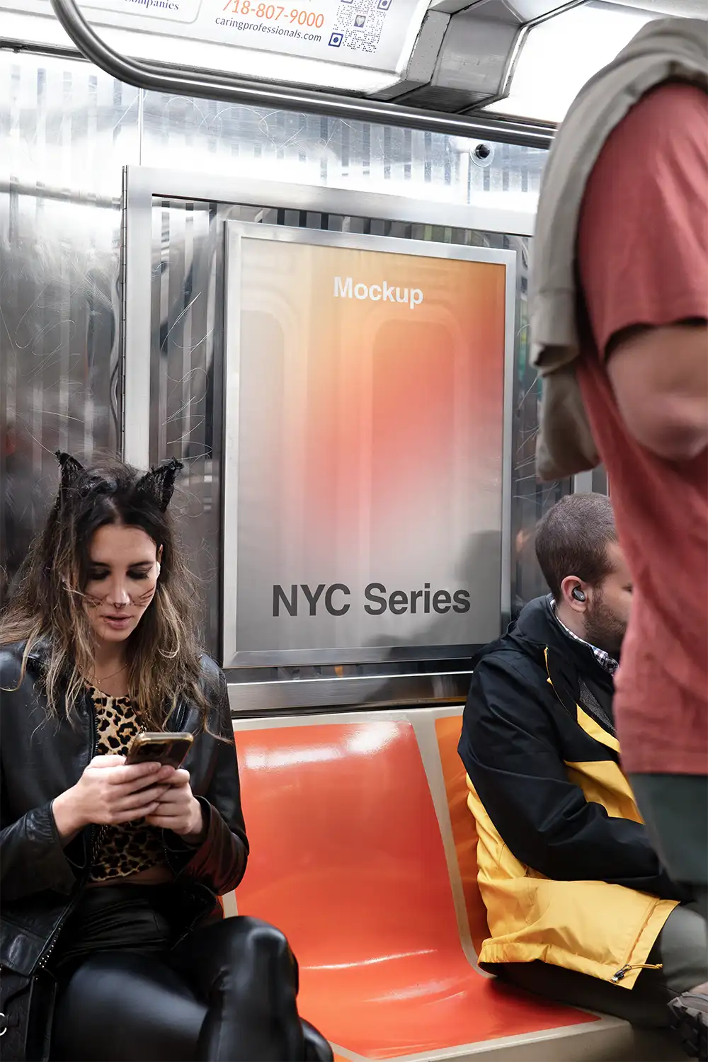 Poster mockup in the NYC Subway in New York. © BRANDACLE MOCKUPS 2026. 
