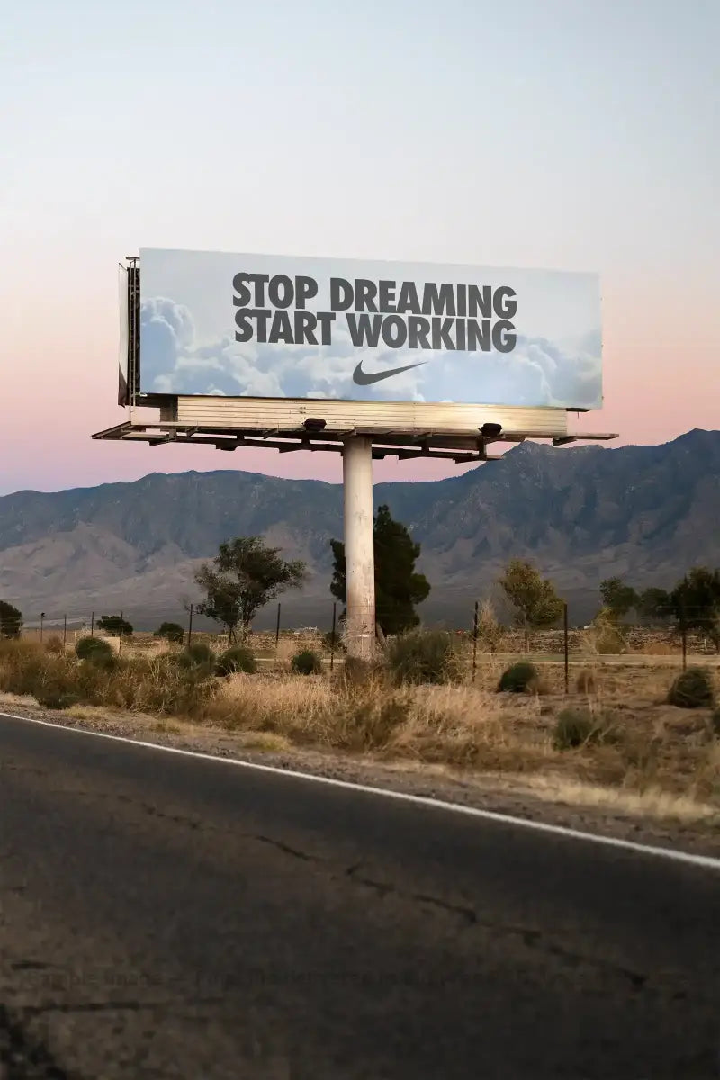 Billboard mockupby a highway in the desert in Nevada in the United States 