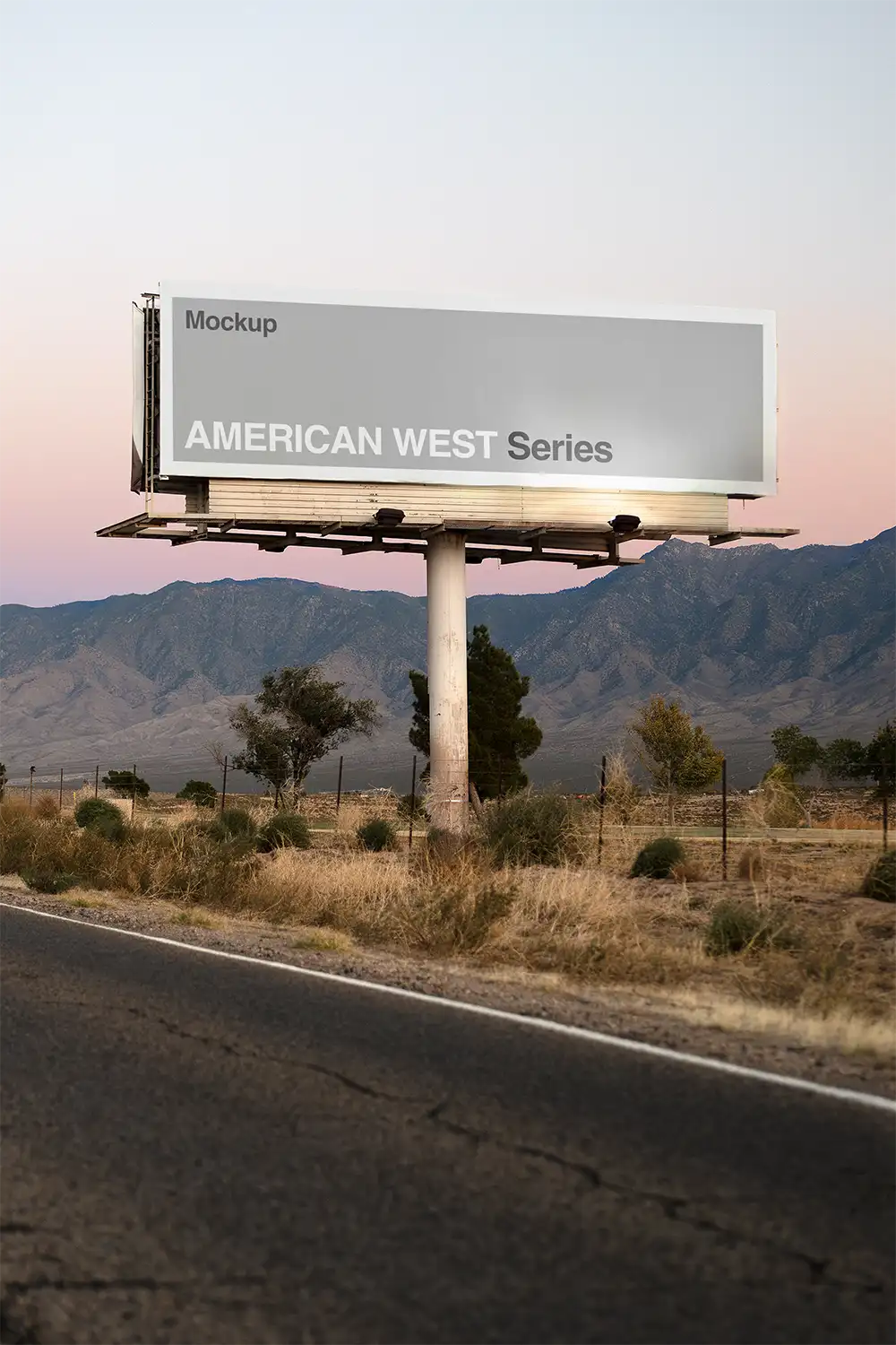 Billboard mockup in Nevada on the road to Las Vegas