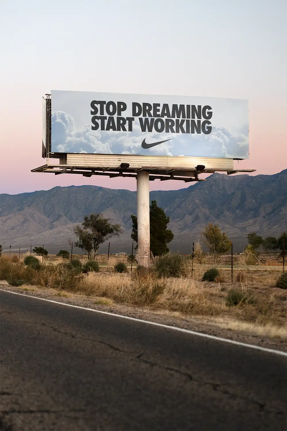 Billboard mockup in Nevada on the road to Las Vegas