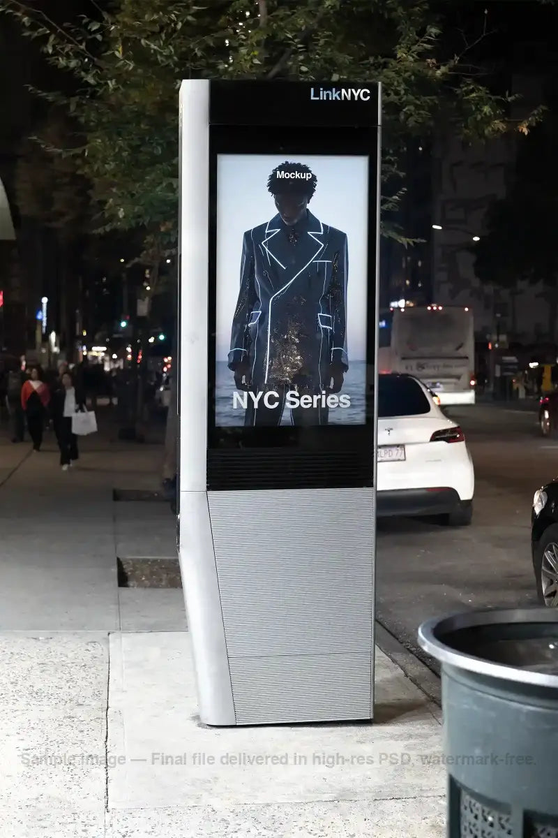 Billboard mockup in Brooklyn Heights New York, United States. Poster, Banner. PSD Mockup Photoshop Mockup design 1
