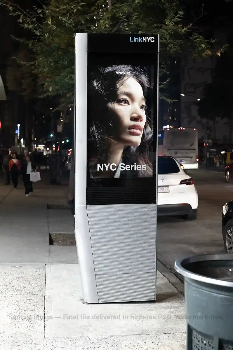 Billboard mockup in Brooklyn Heights New York, United States. Poster, Banner. PSD Mockup Photoshop Mockup design 2