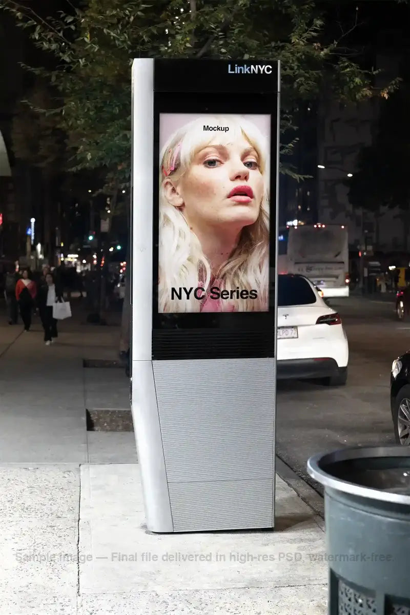Billboard mockup in Brooklyn Heights New York, United States. Poster, Banner. PSD Mockup Photoshop Mockup design 4