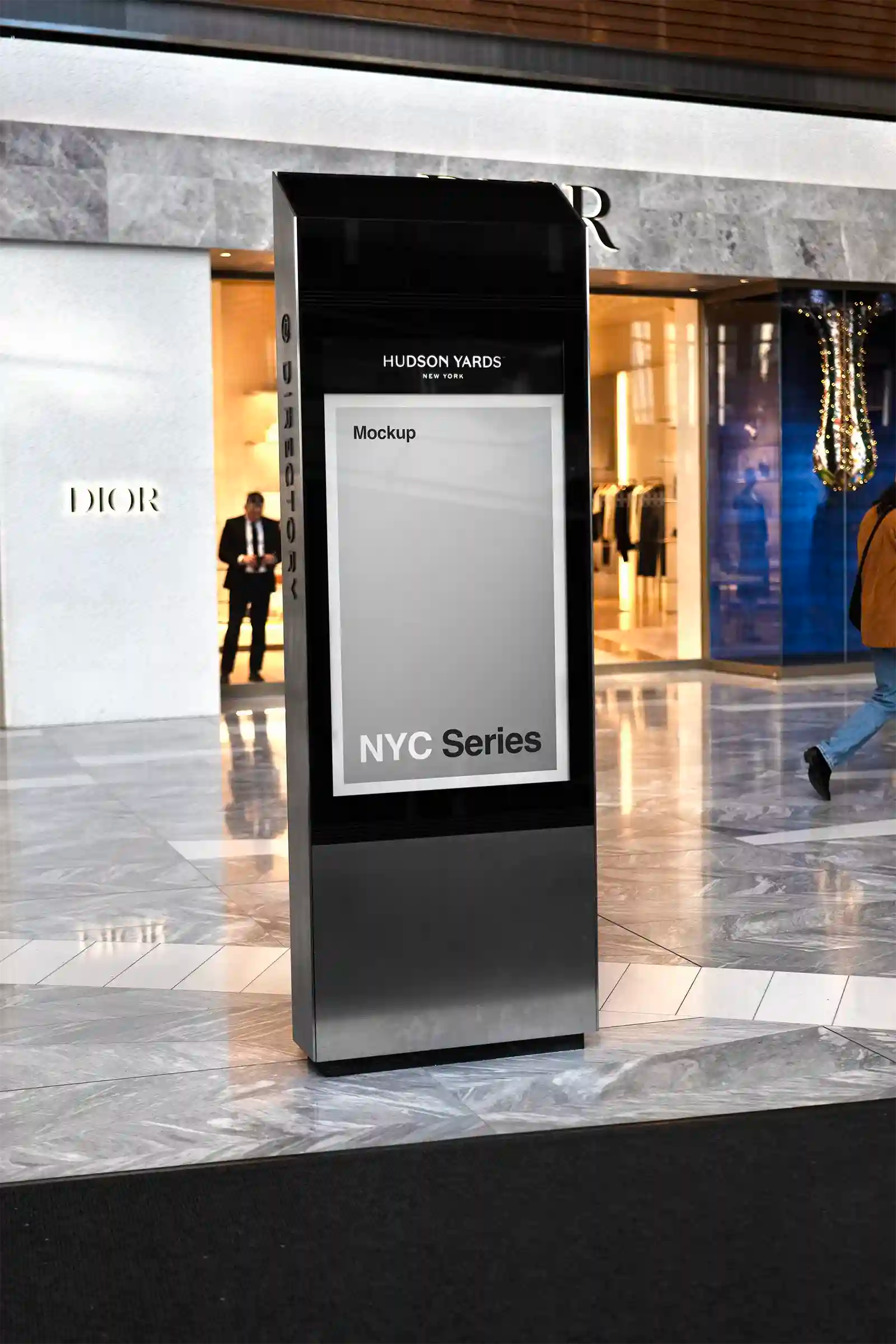 Poster mockup in New York, United States. Billboard, Banner. PSD Mockup Photoshop Mockup design hudson yards 2