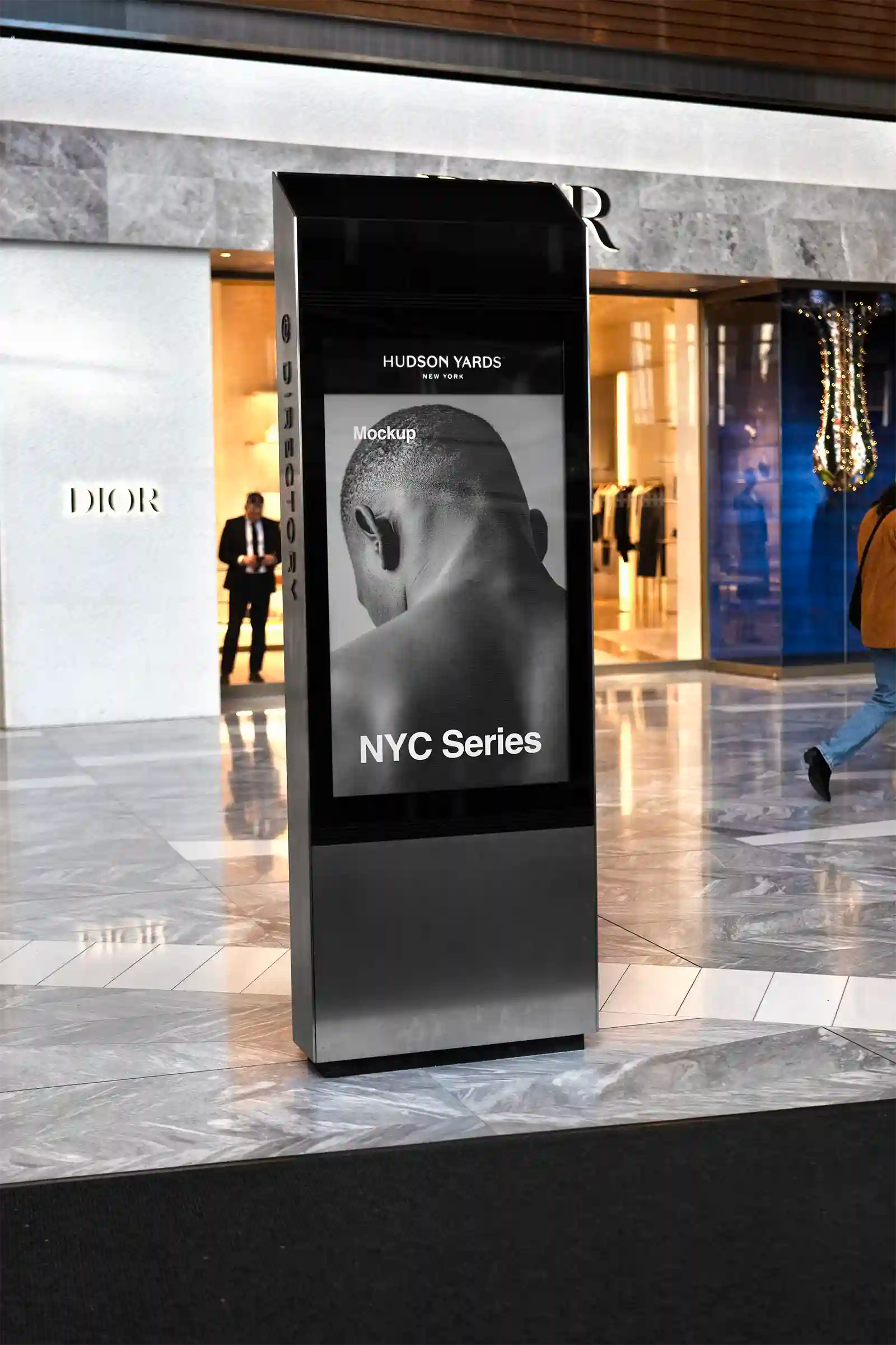 Poster mockup in New York, United States. Billboard, Banner. PSD Mockup Photoshop Mockup design hudson yards 3