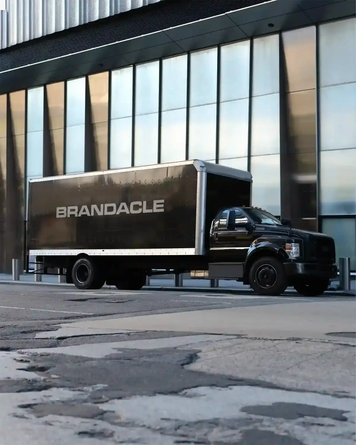 Truck mockup in New York, United States. © BRANDACLE MOCKUPS 2026. No AI modification permitted.