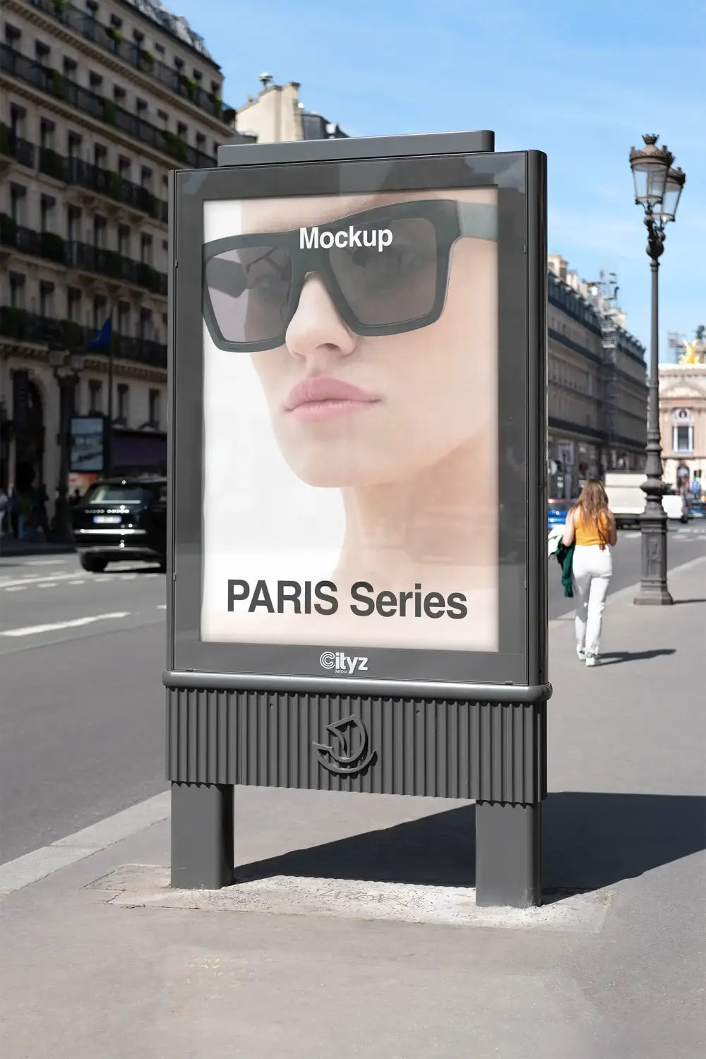 Poster mockup in Paris