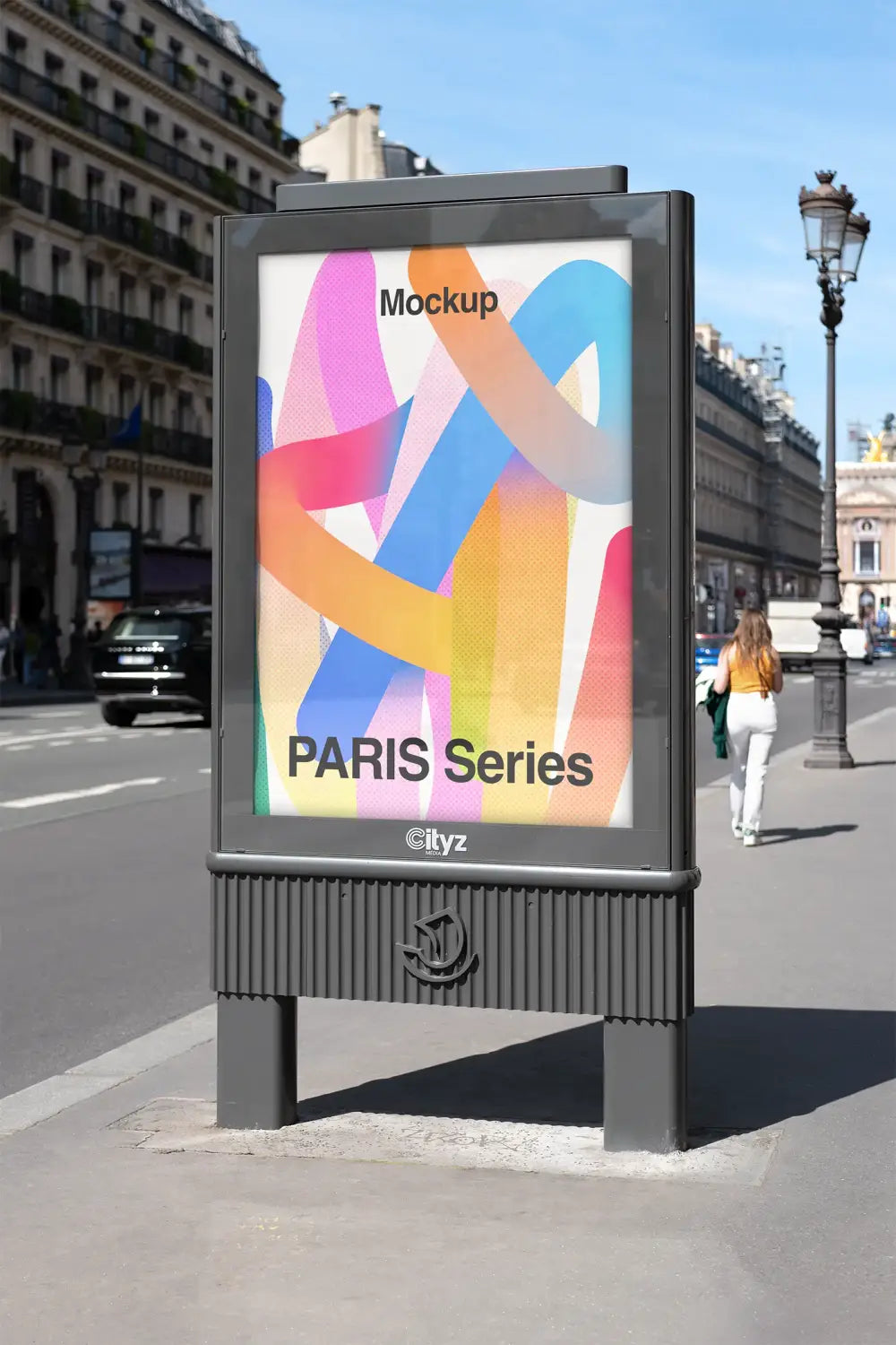 Poster mockup in Paris