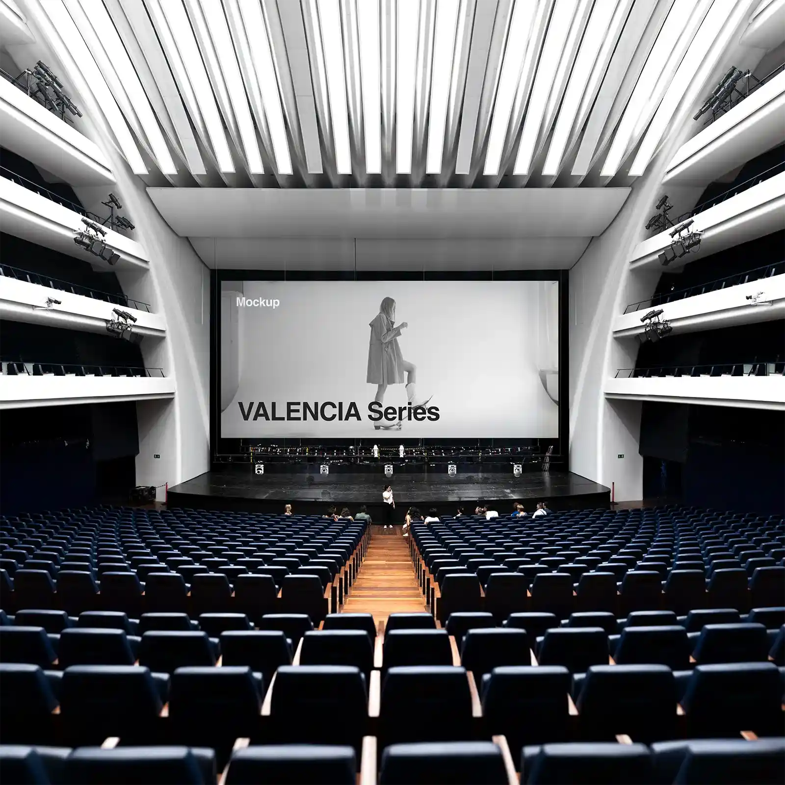 Opera House Screen mockup in Valencia, Spain.