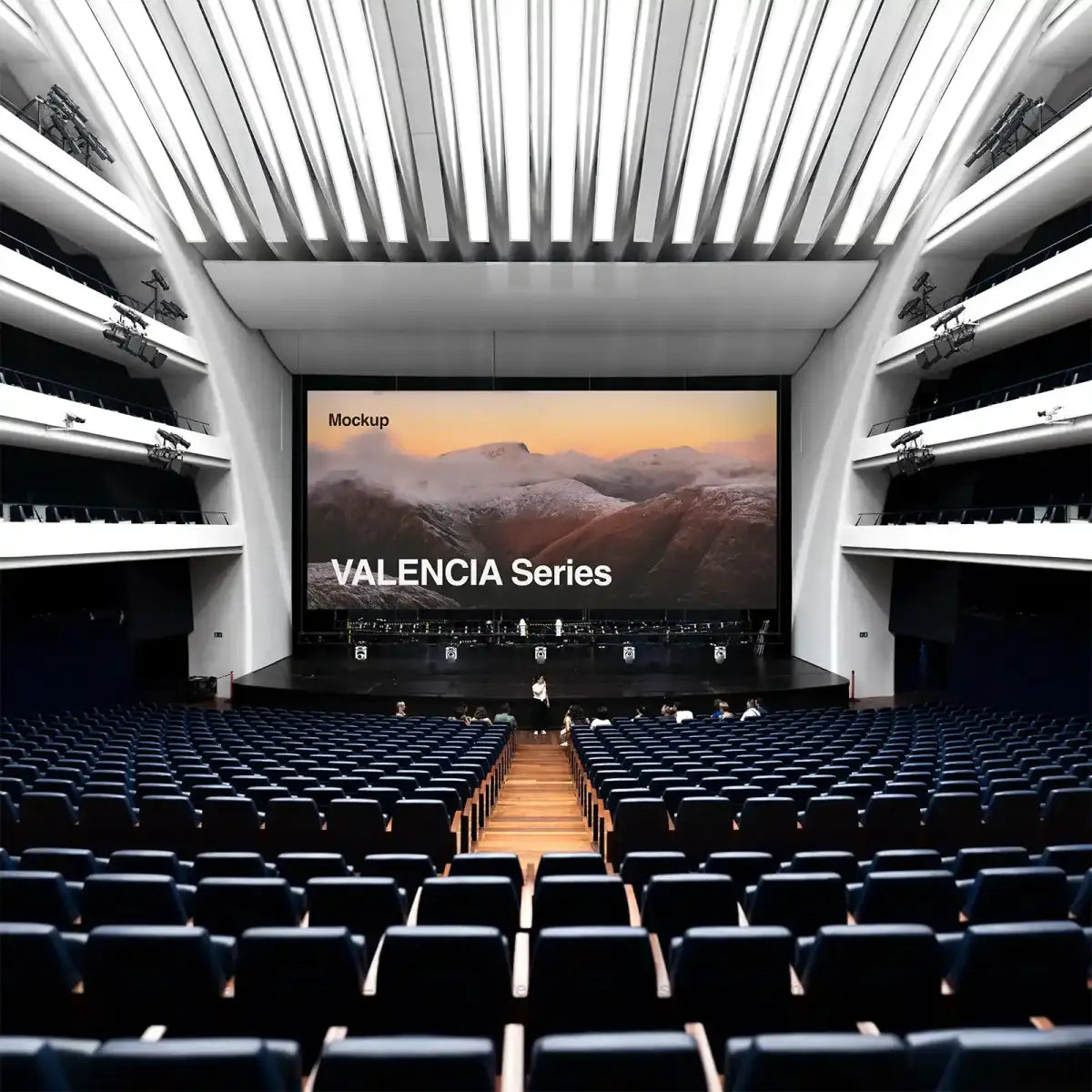 Opera House Screen mockup in Valencia, Spain.