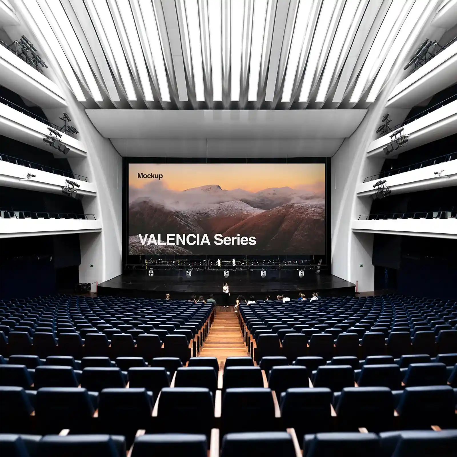 Opera House Screen mockup in Valencia, Spain.