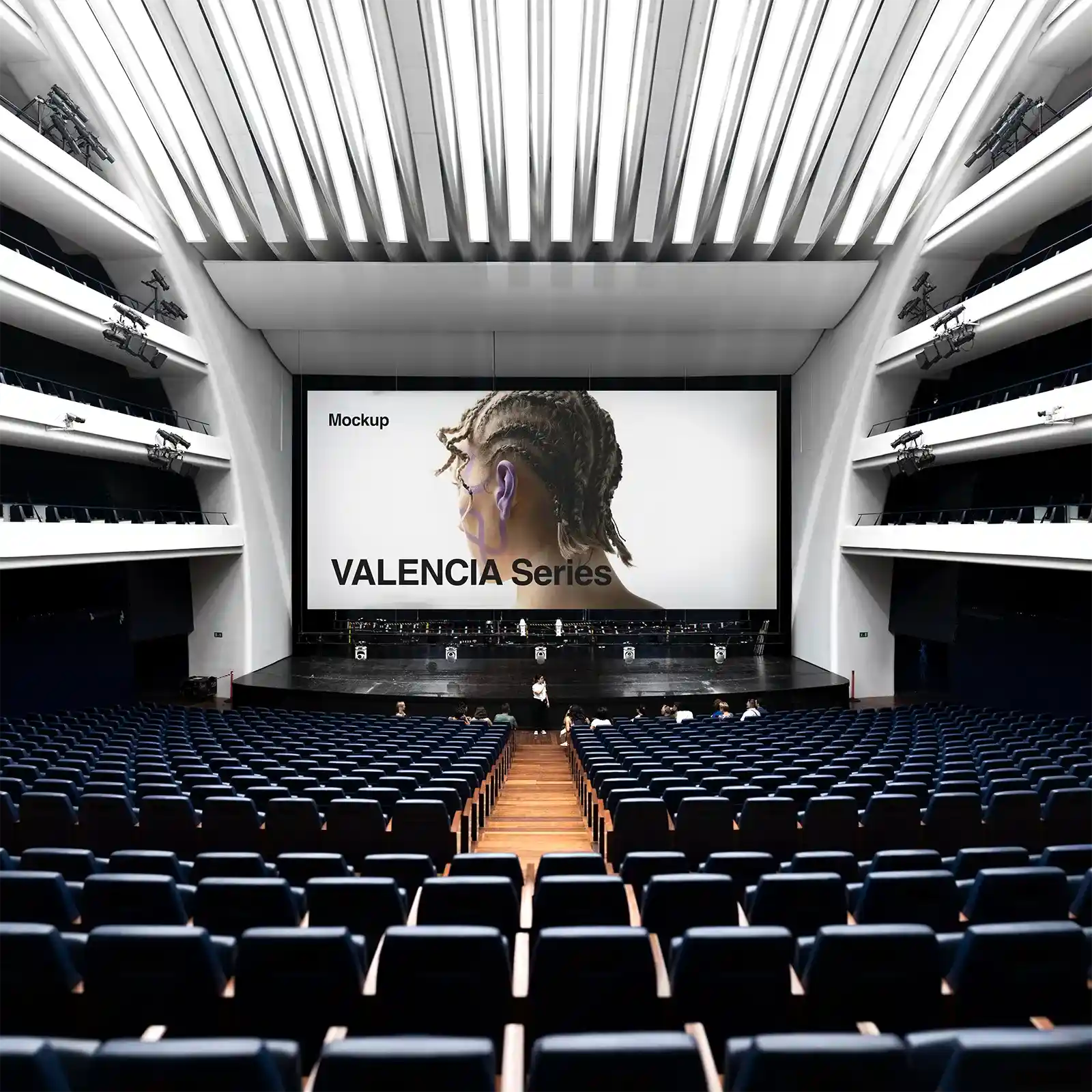 Opera House Screen mockup in Valencia, Spain.