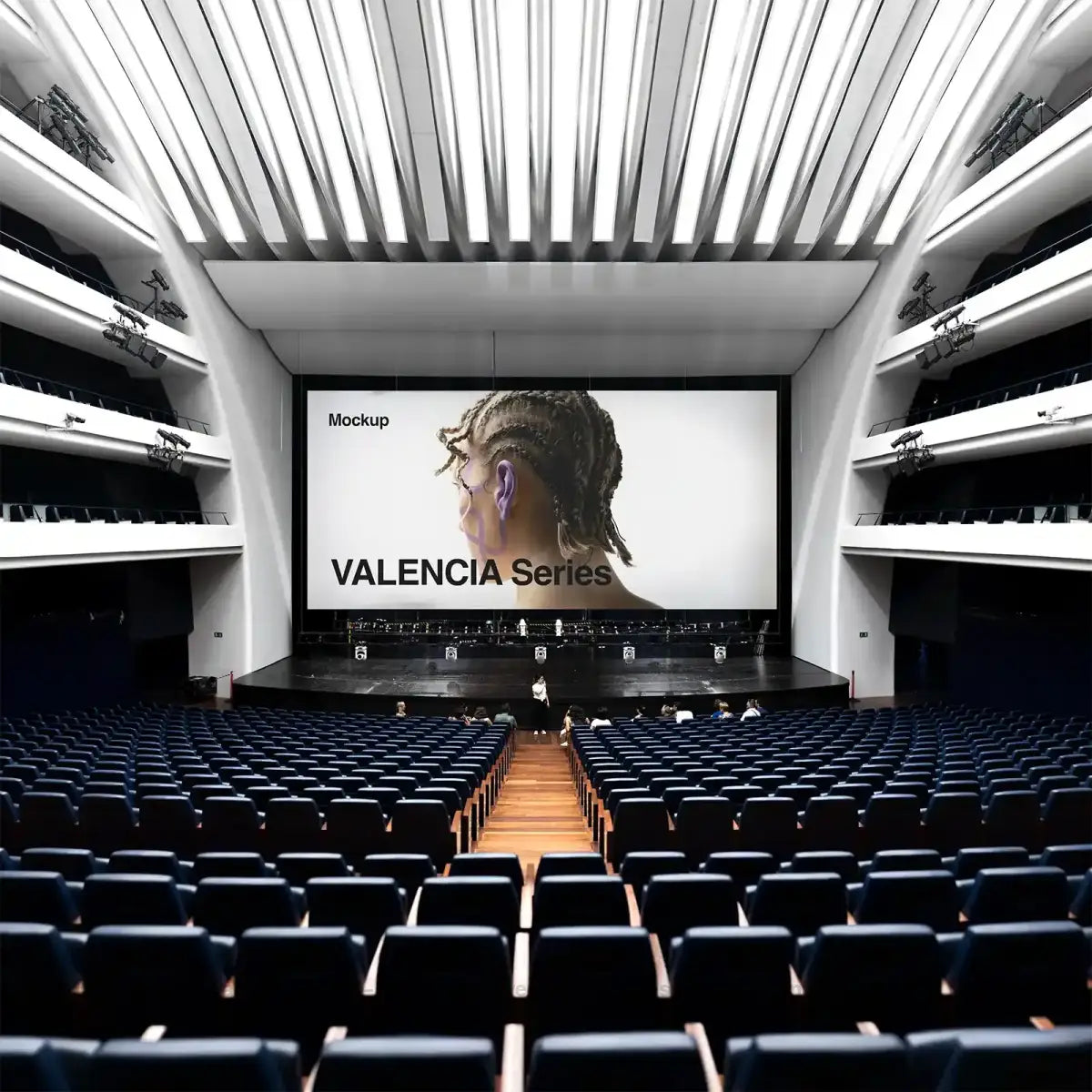 Opera House Screen mockup in Valencia, Spain.