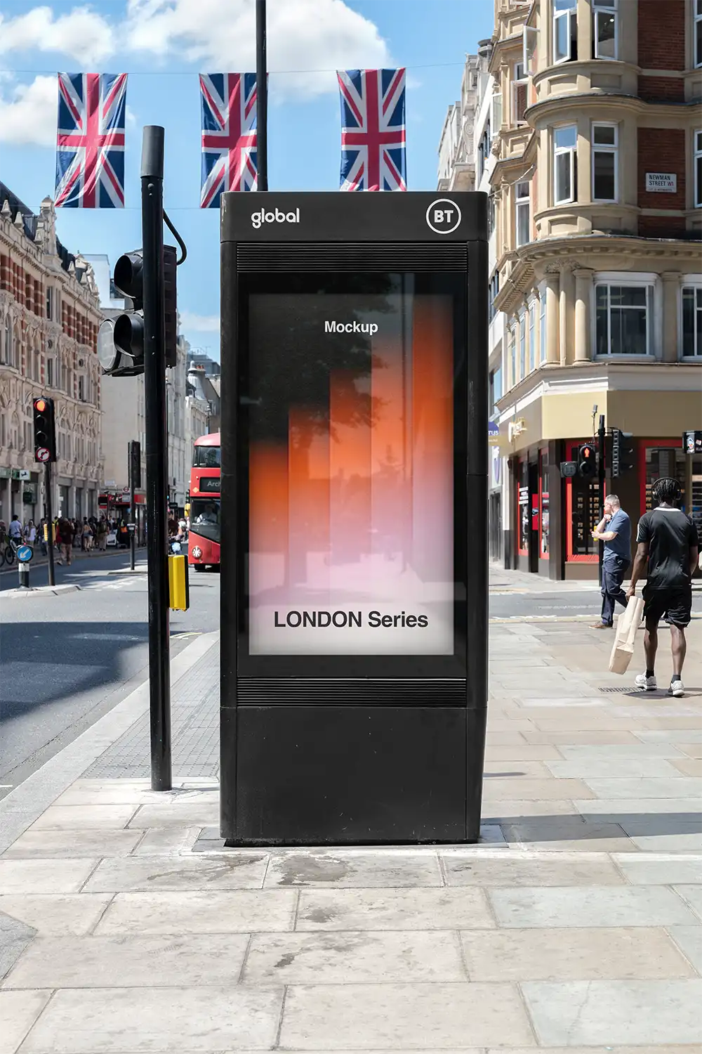 Billboard mockup on Oxford Street in New York