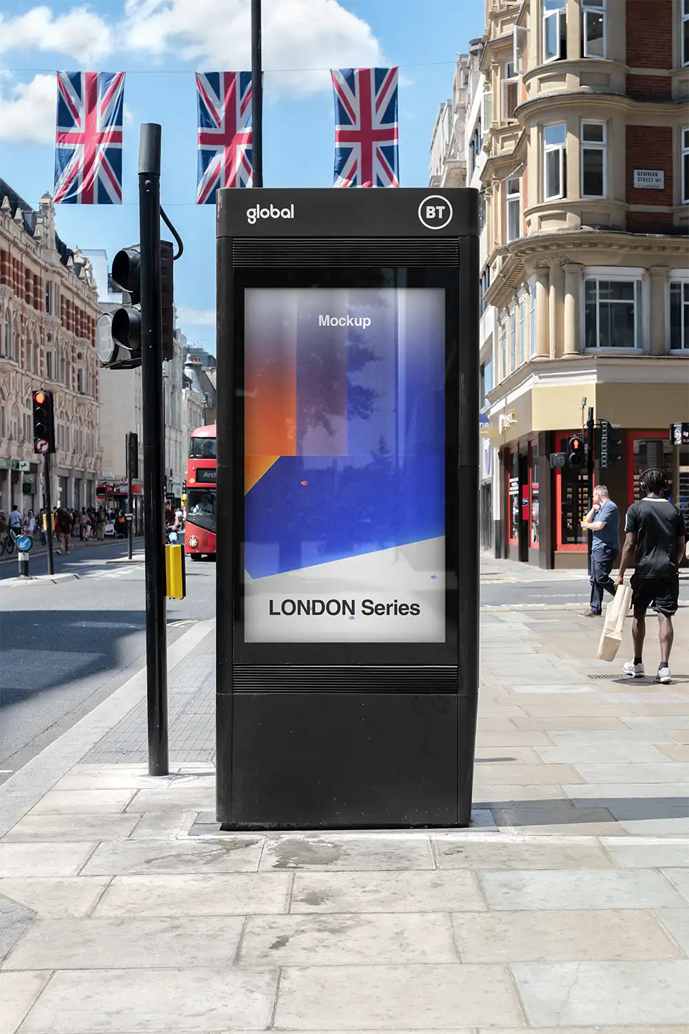 Billboard mockup on Oxford Street in New York