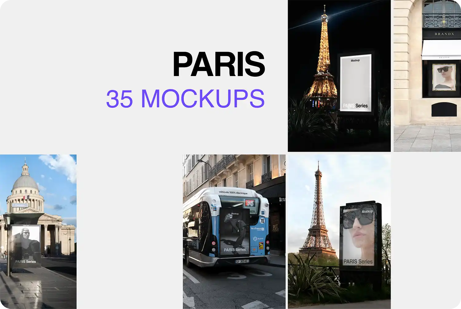 PARIS COLLECTION MOCKUPS BUNDLE - Brandacle - Mega pack of mockups with buses, posters, banners and billboards