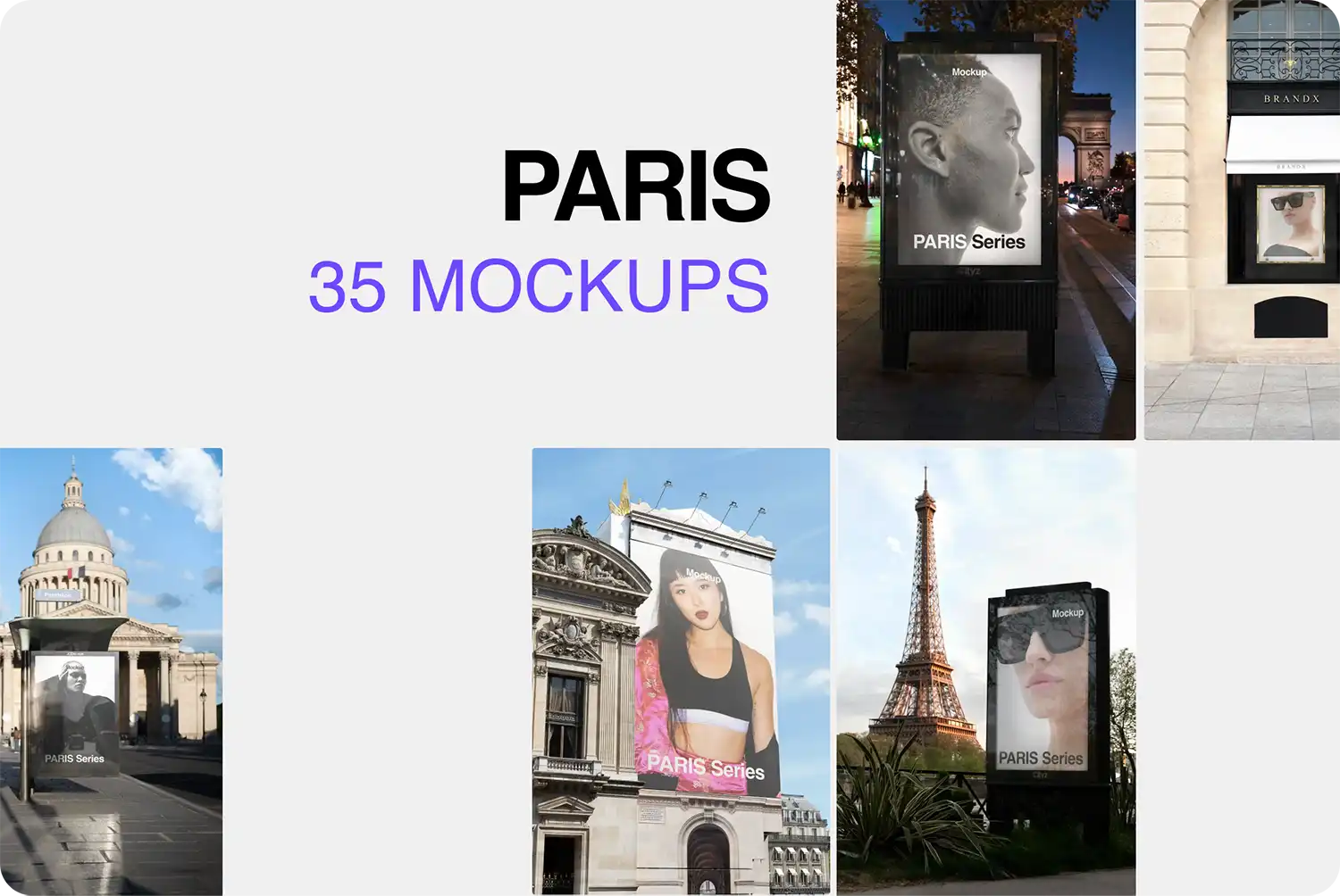 PARIS COLLECTION MOCKUPS BUNDLE - Brandacle - pack of mockups with buses, posters, banners and billboards