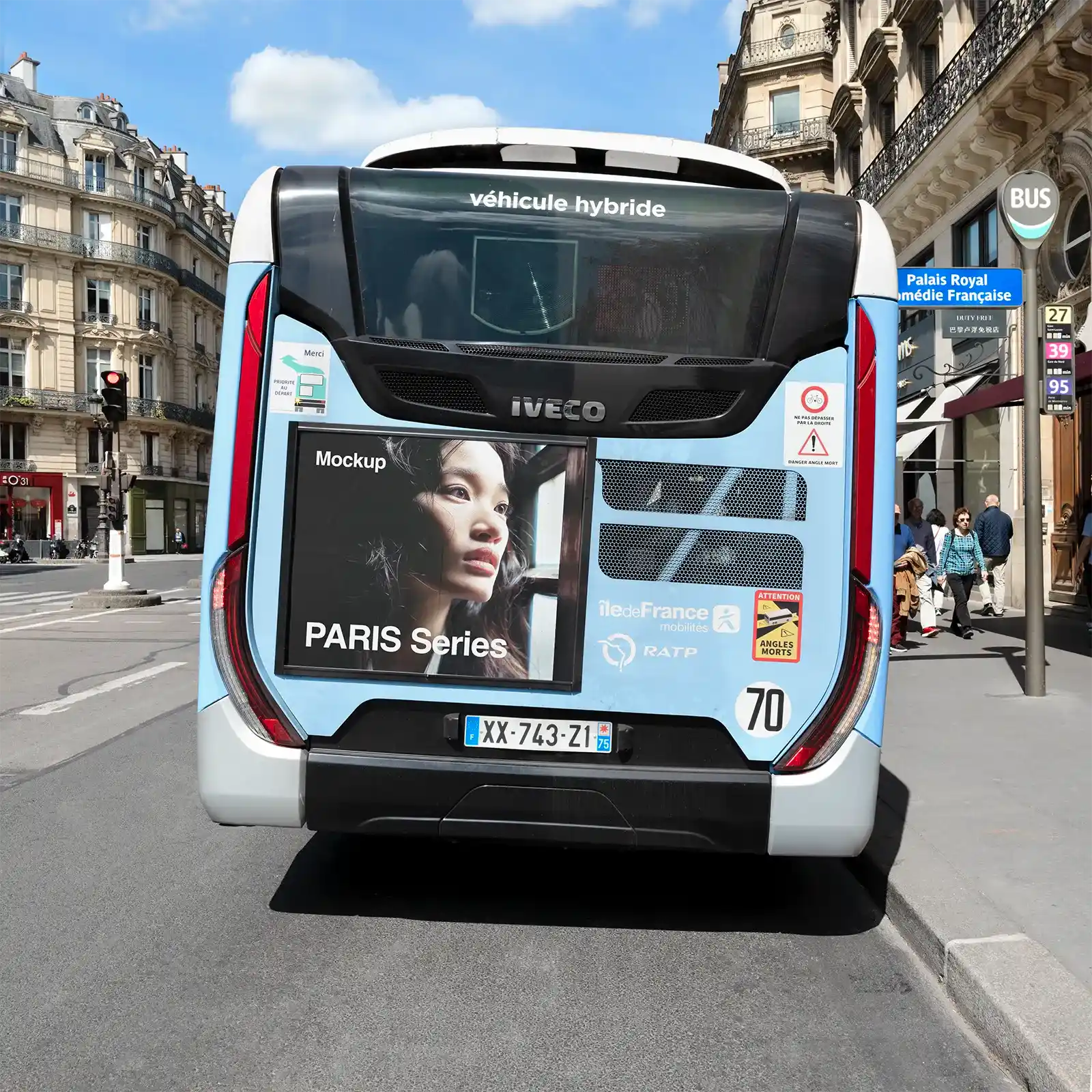Palais Royal Comédie Française, Paris Bus Mockup, France | FR24PRS079 - Brandacle