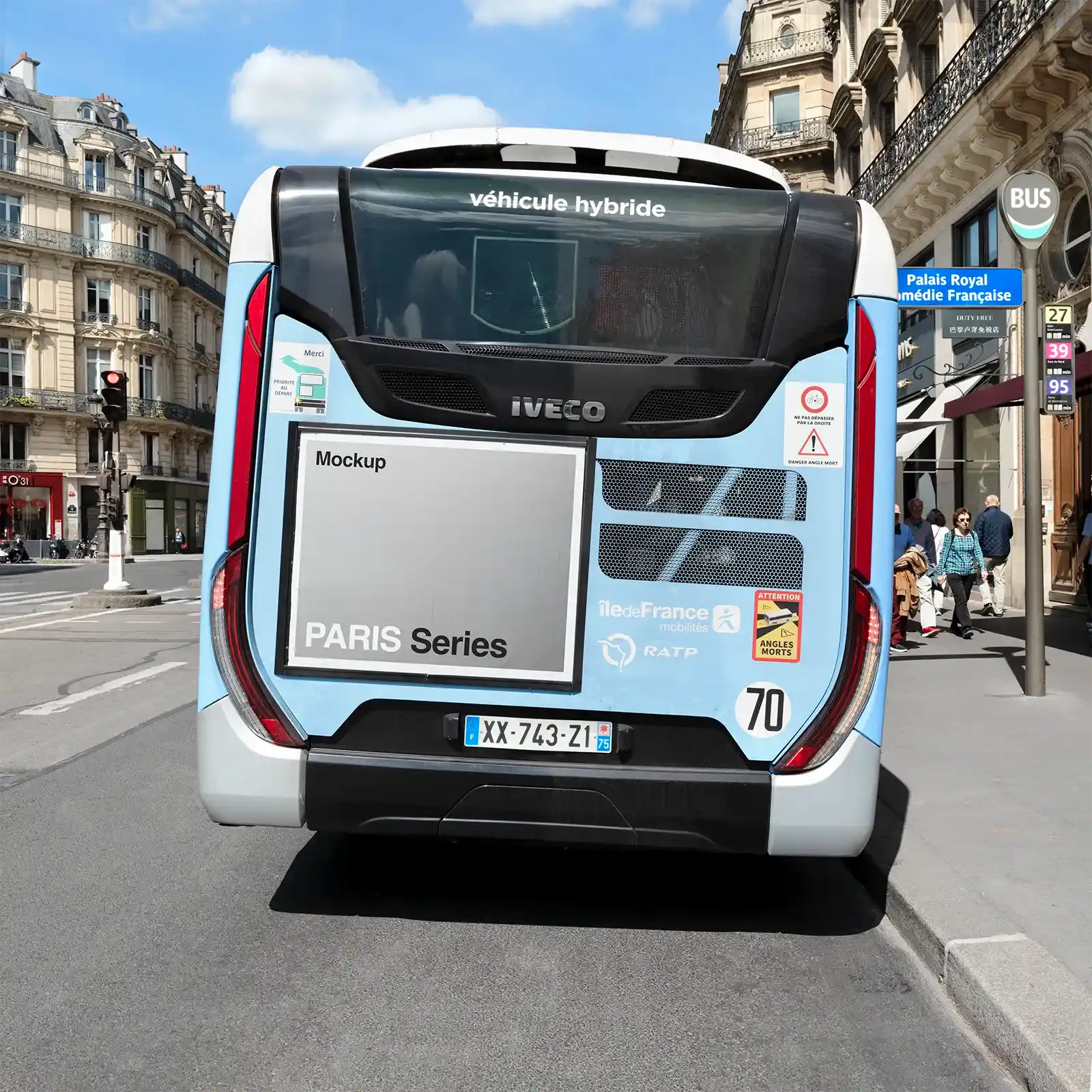 Palais Royal Comédie Française, Paris Bus Mockup, France | FR24PRS079 - Brandacle