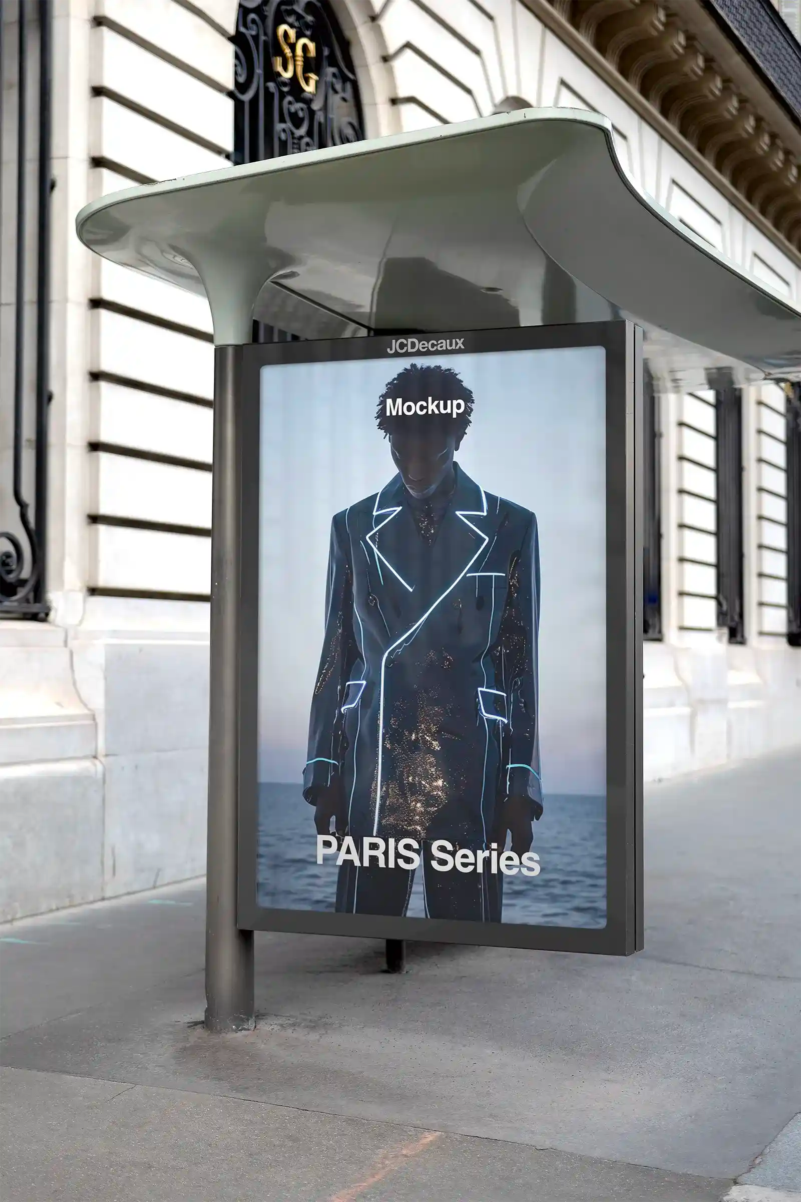 Billboard mockup in Paris, France. PSD Mockup on Photoshop for your design 1