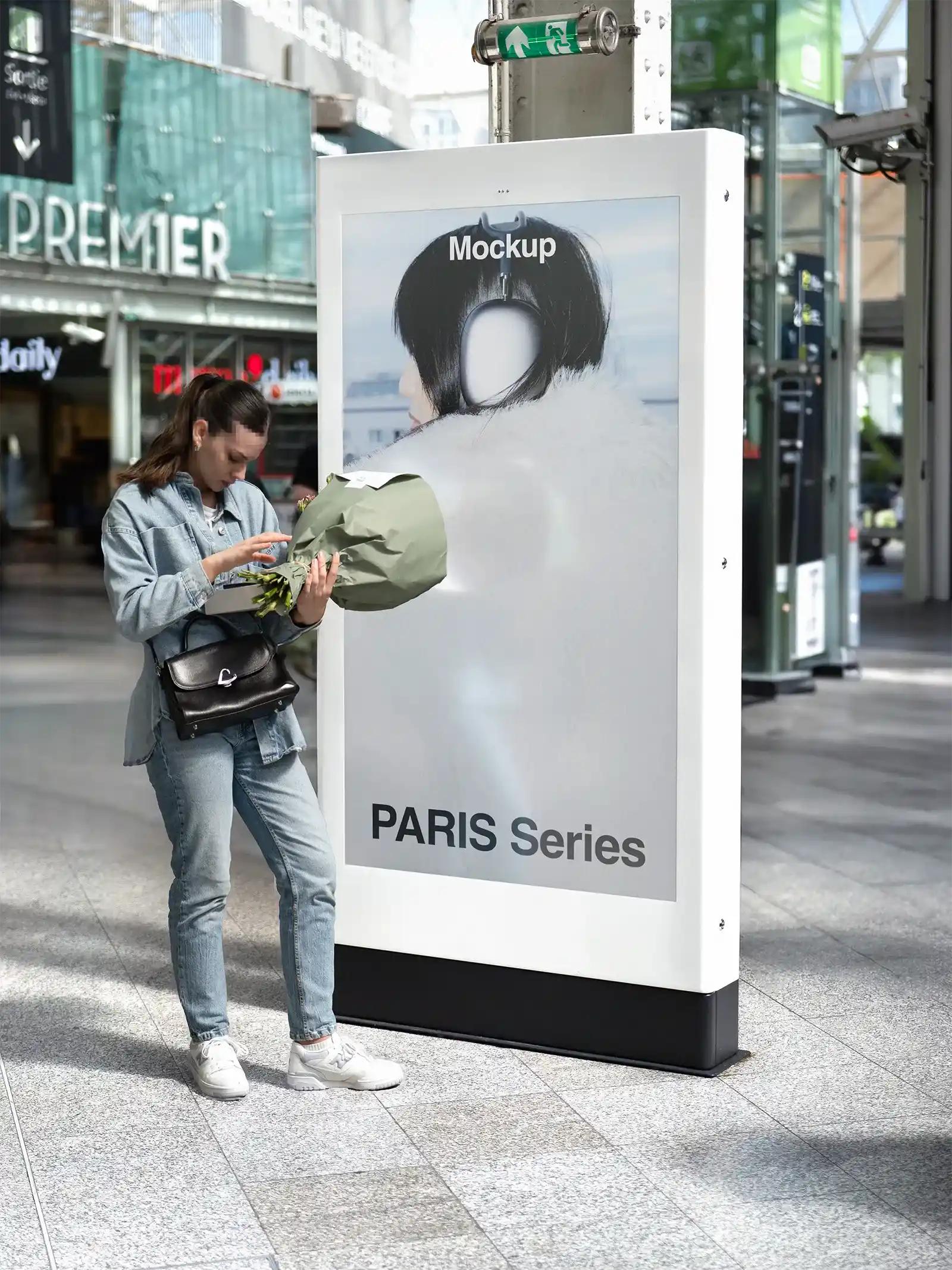 Billboard mockup in Paris, France.