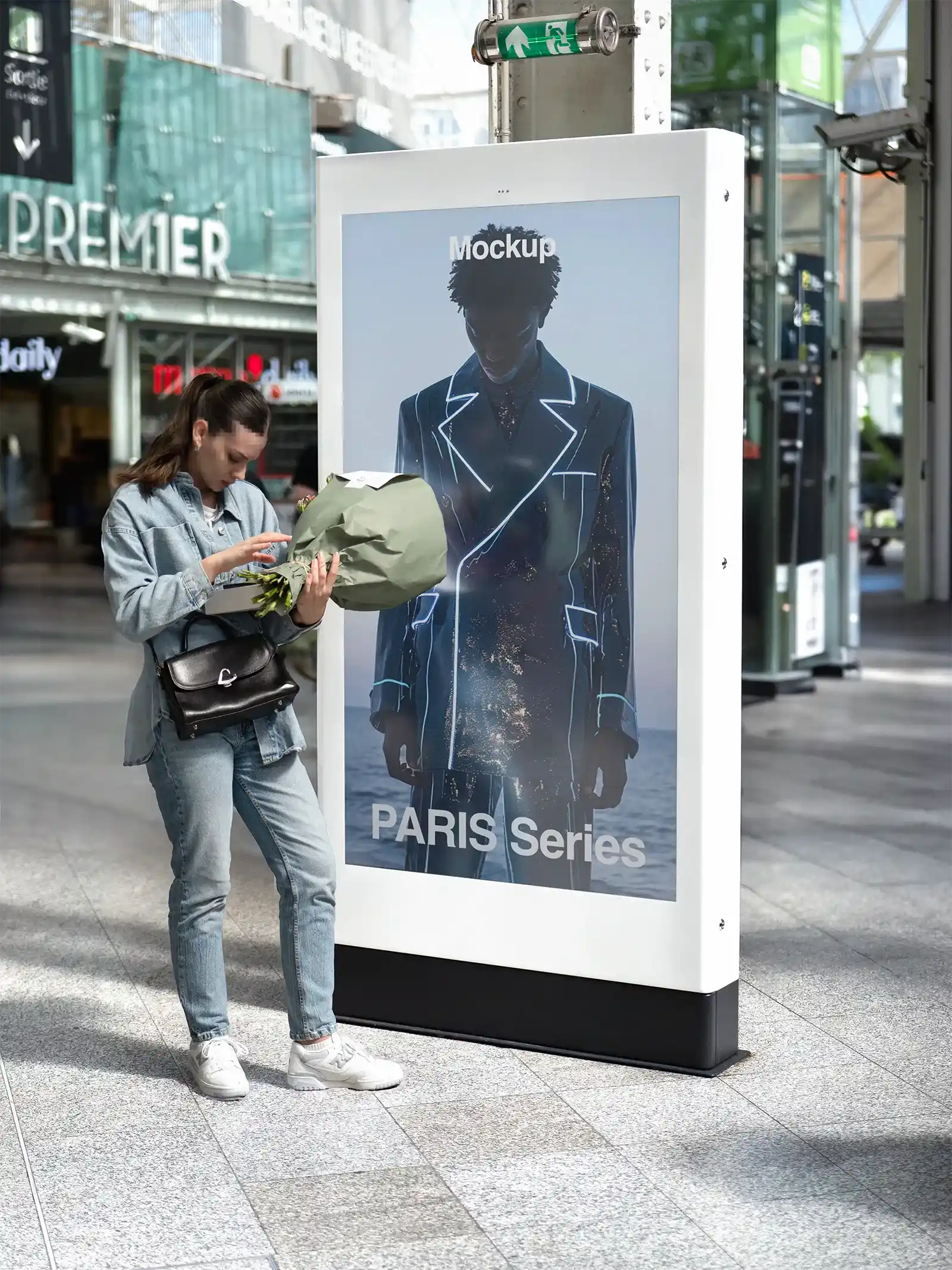 Billboard mockup in Paris, France.