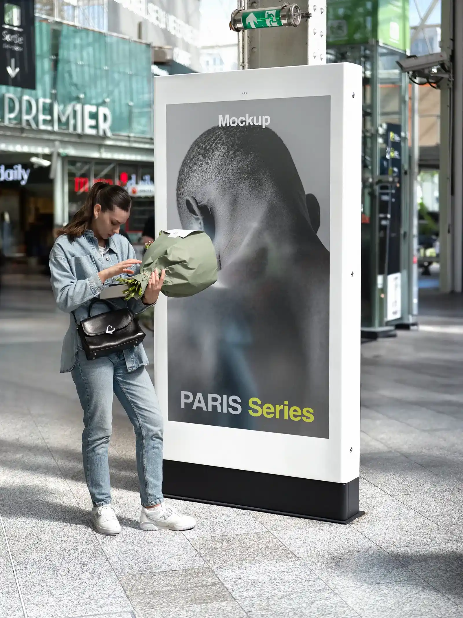 Billboard mockup in Paris, France.