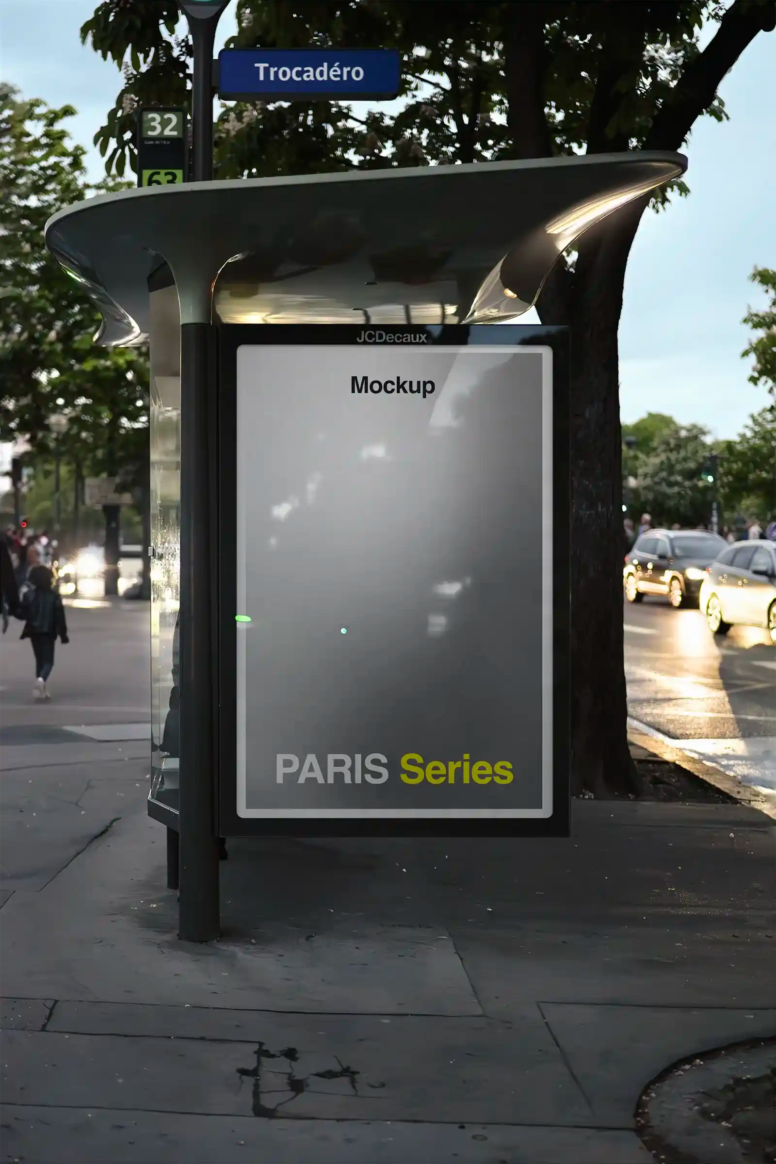 Billboard mockup in Paris, France. PSD Mockup on Photoshop for your design 1