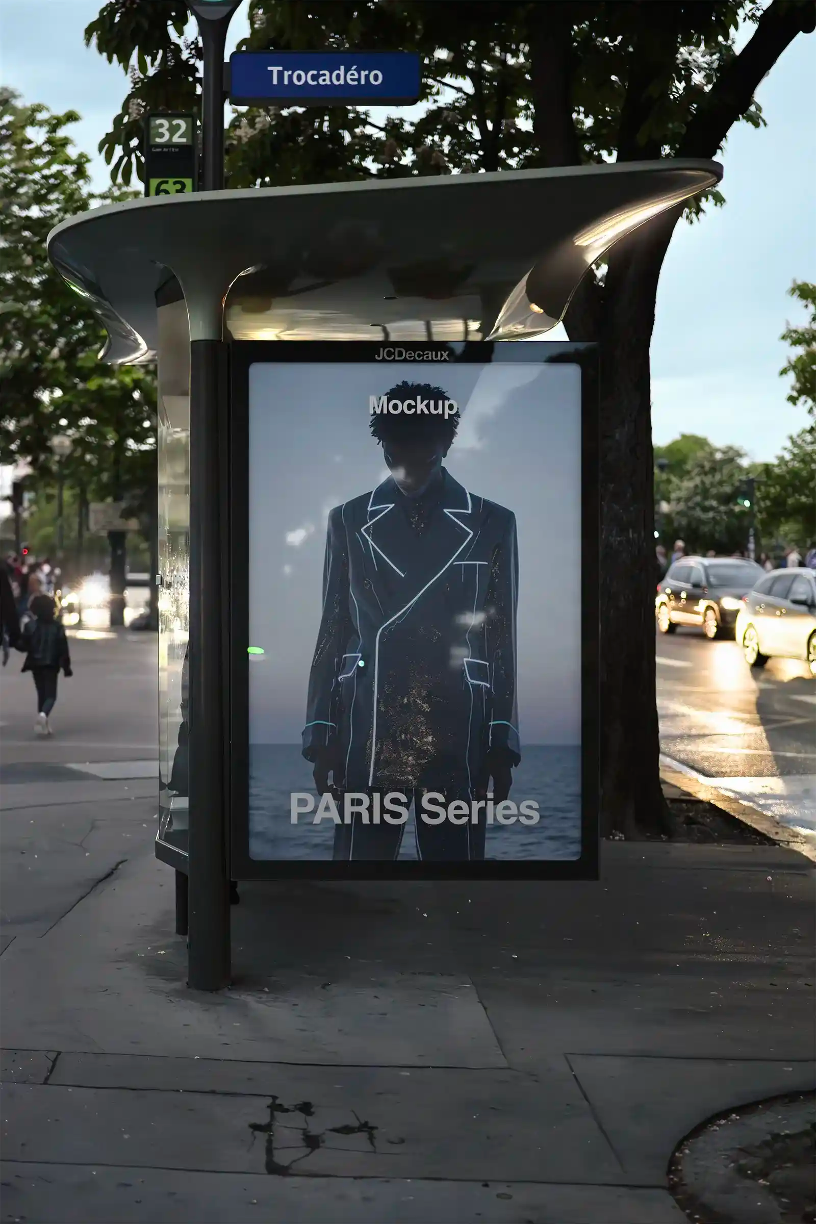 Billboard mockup in Paris, France. PSD Mockup on Photoshop for your design 2