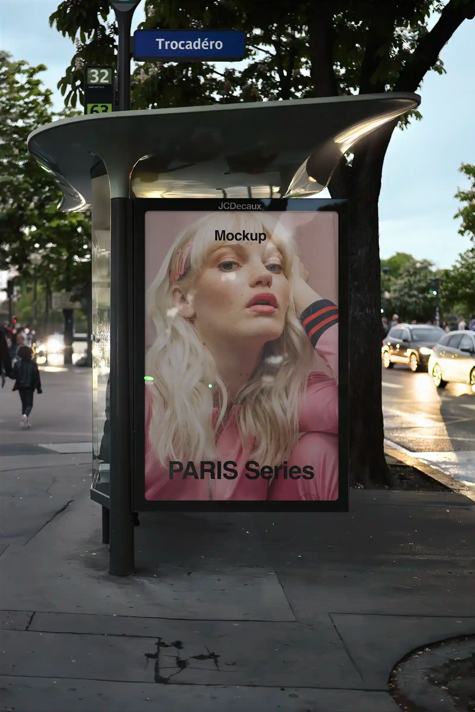 Billboard mockup in Paris, France. PSD Mockup on Photoshop for your design 3