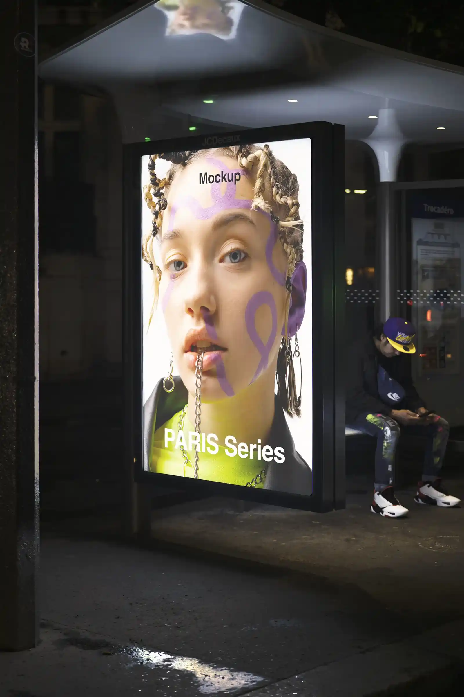 Billboard mockup in Paris, France. PSD Mockup on Photoshop for your design 1