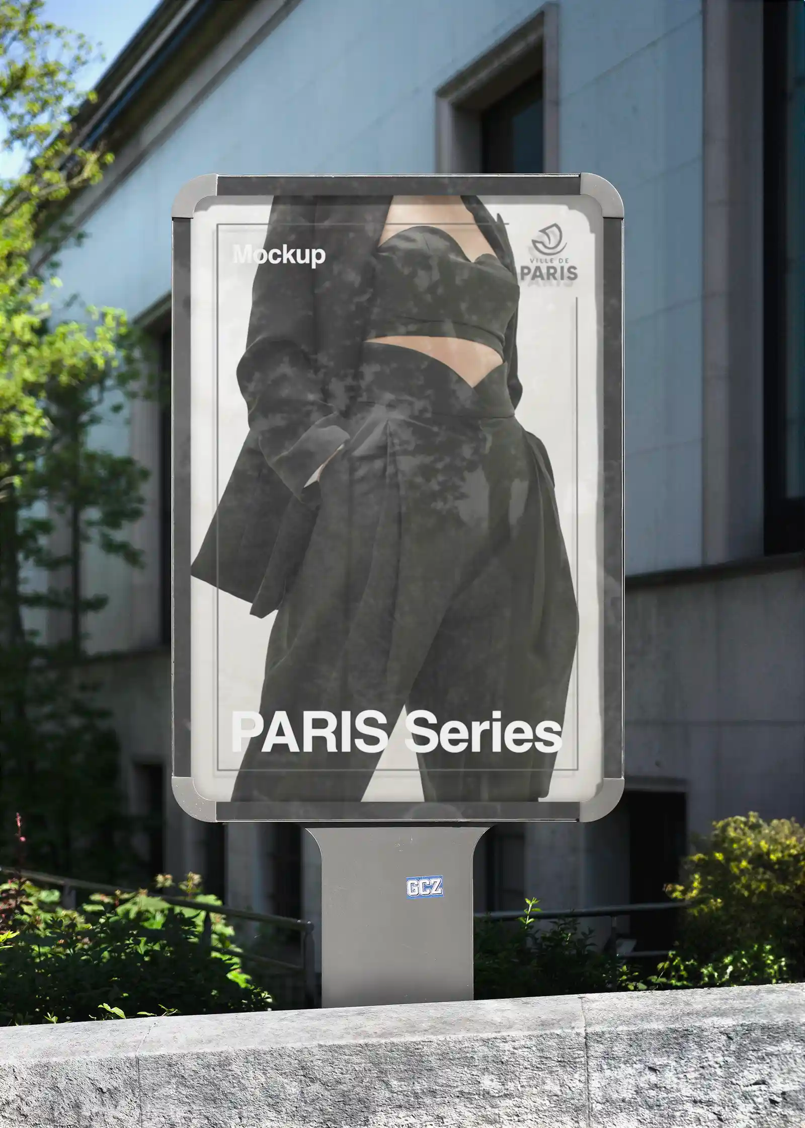 Billboard mockup in Paris, France. PSD Mockup on Photoshop for your design 2
