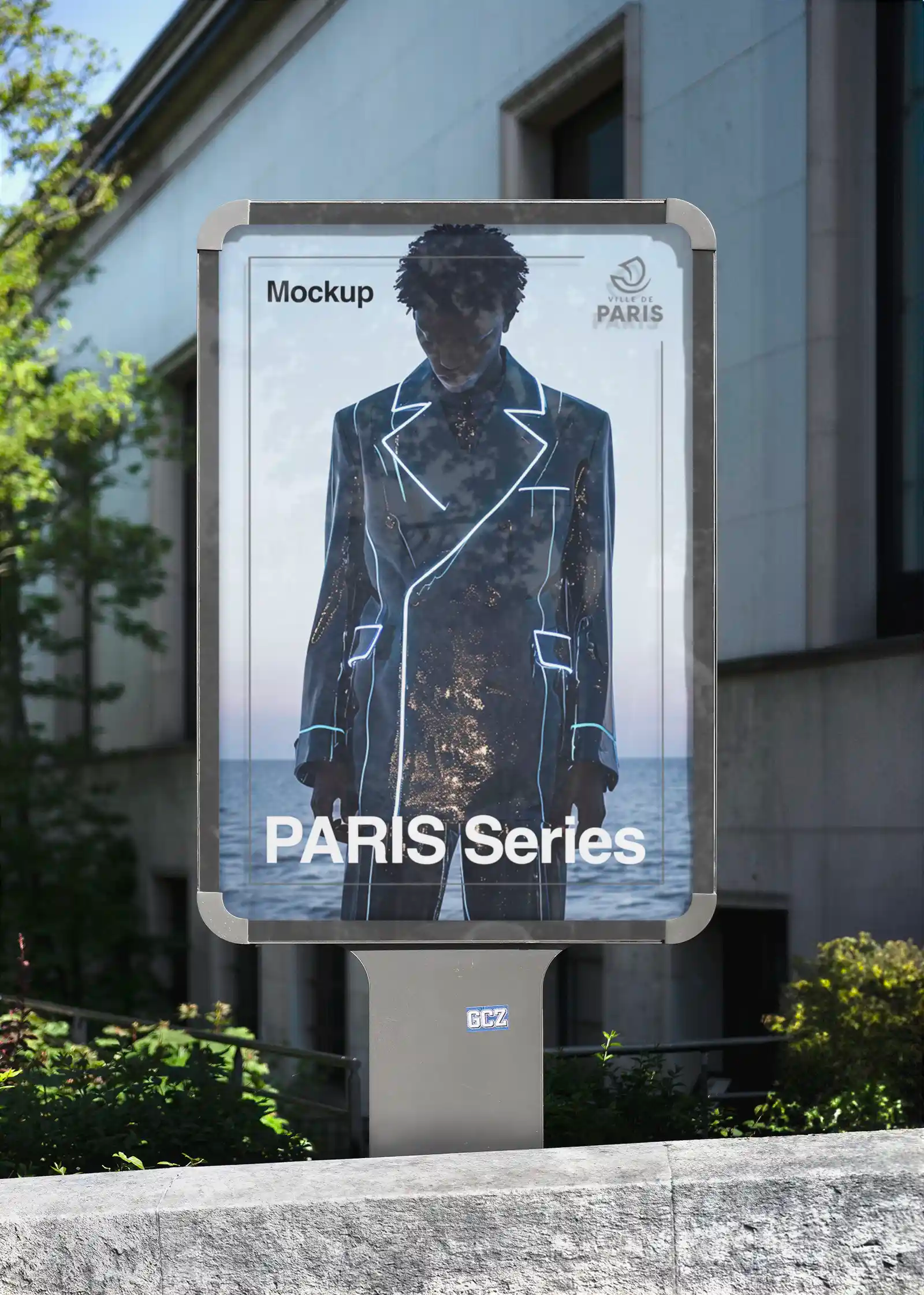 Billboard mockup in Paris, France. PSD Mockup on Photoshop for your design 3