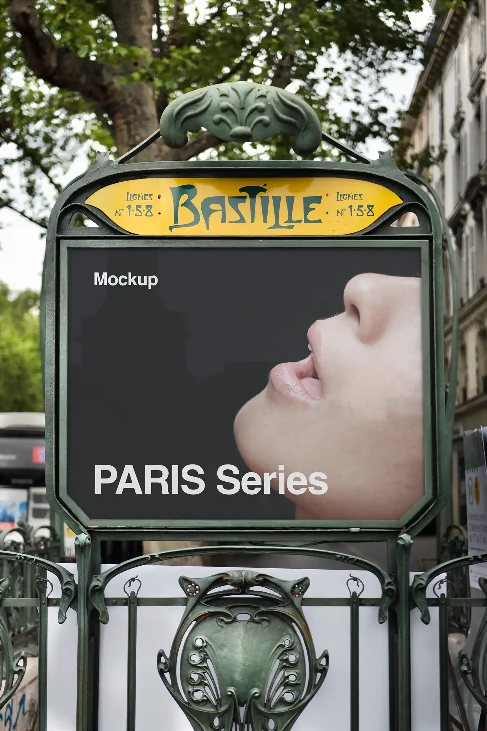 Poster mockup in PAris, France