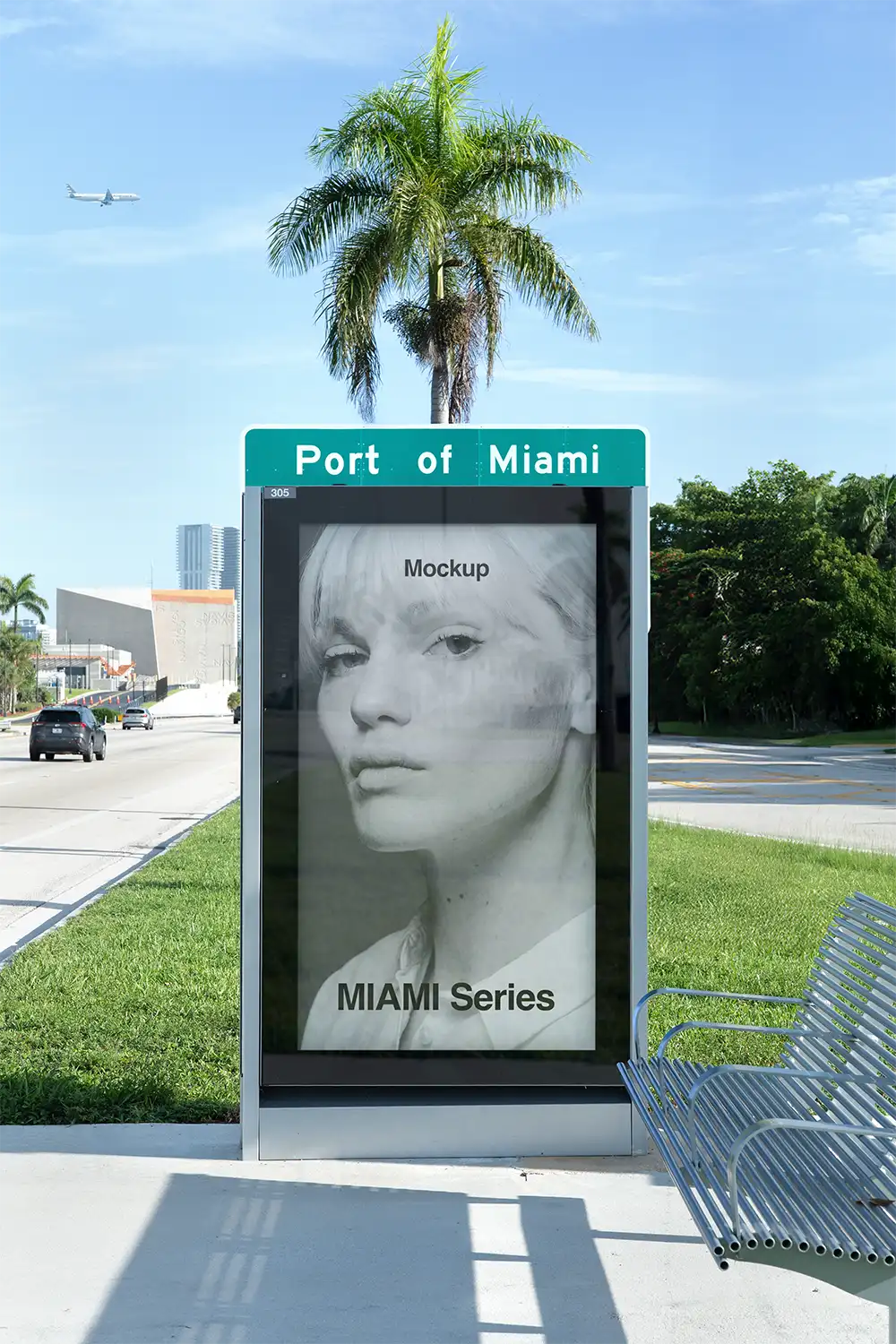 Billboard mockup in Miami