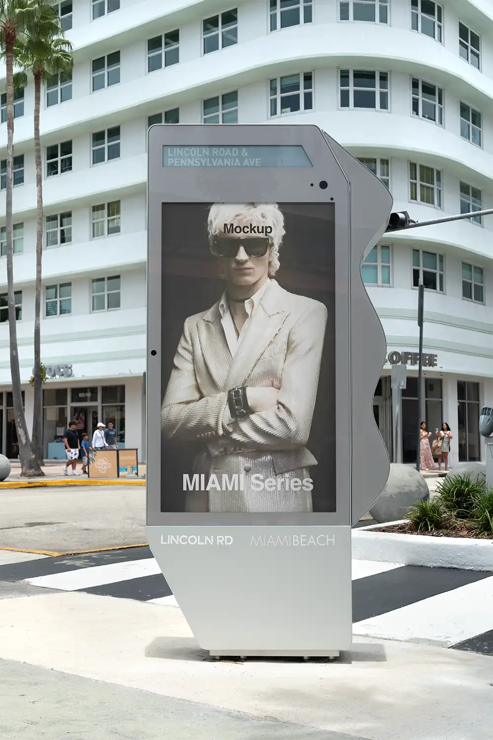 poster mockup in miami