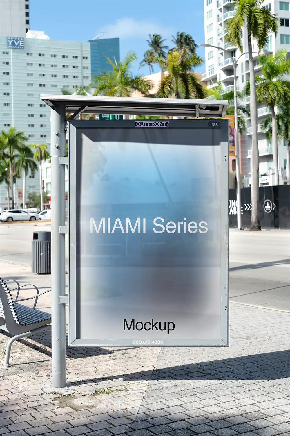 Poster mockup in Miami