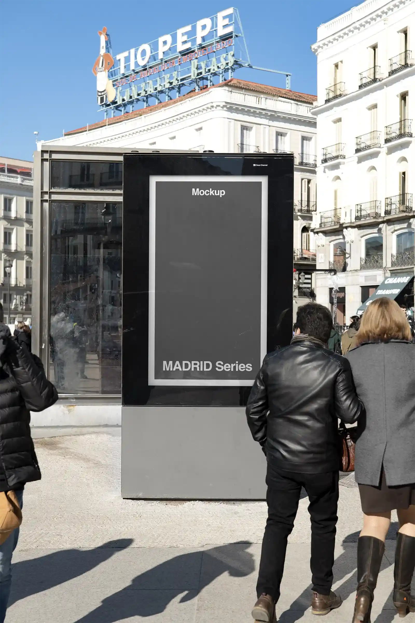 Billboard mockup in Madrid, Spain. 
