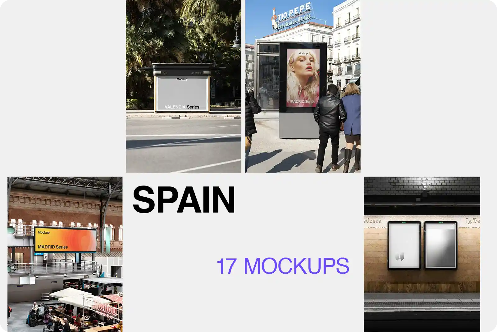 SPAIN COLLECTION MOCKUPS BUNDLE - Brandacle - MADRID BARCELONA VALENCIA
