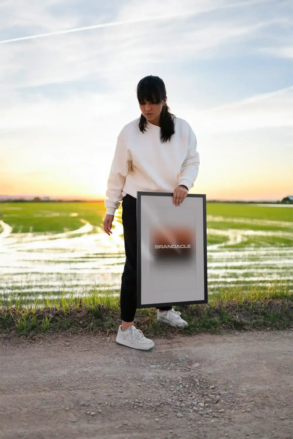 Framed Poster Mockup in Valencia, Spain. © BRANDACLE MOCKUPS 2026