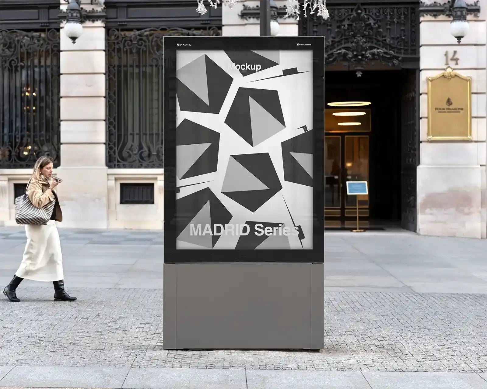 Poster mockup in Madrid, Spain. © BRANDACLE MOCKUPS 2026. 