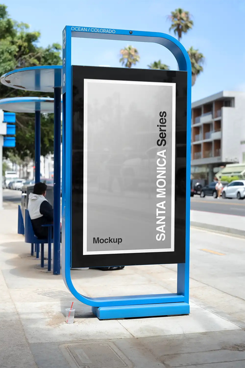 Poster mockup in Santa Monica in Los Angeles