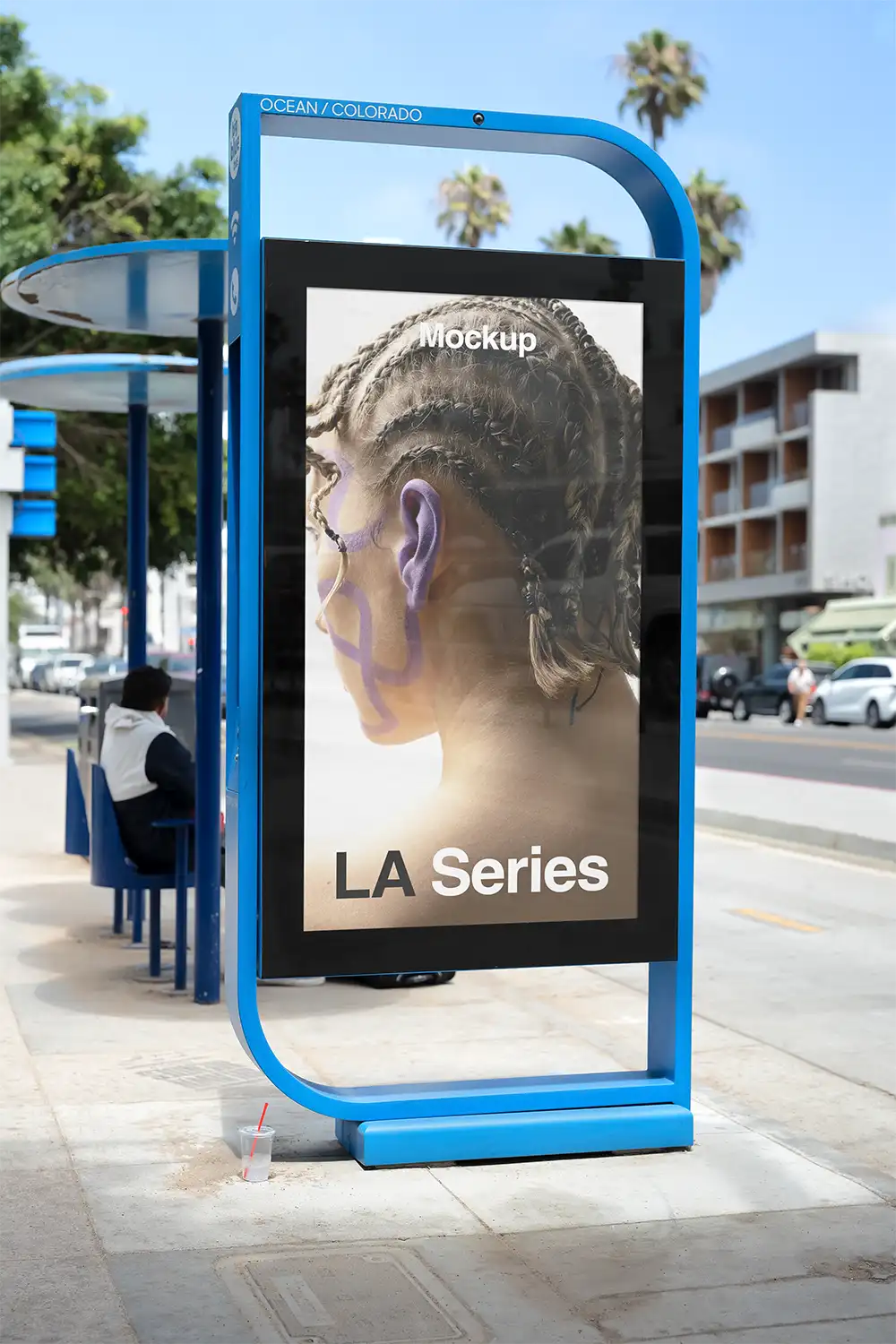 Poster mockup in Santa Monica in Los Angeles
