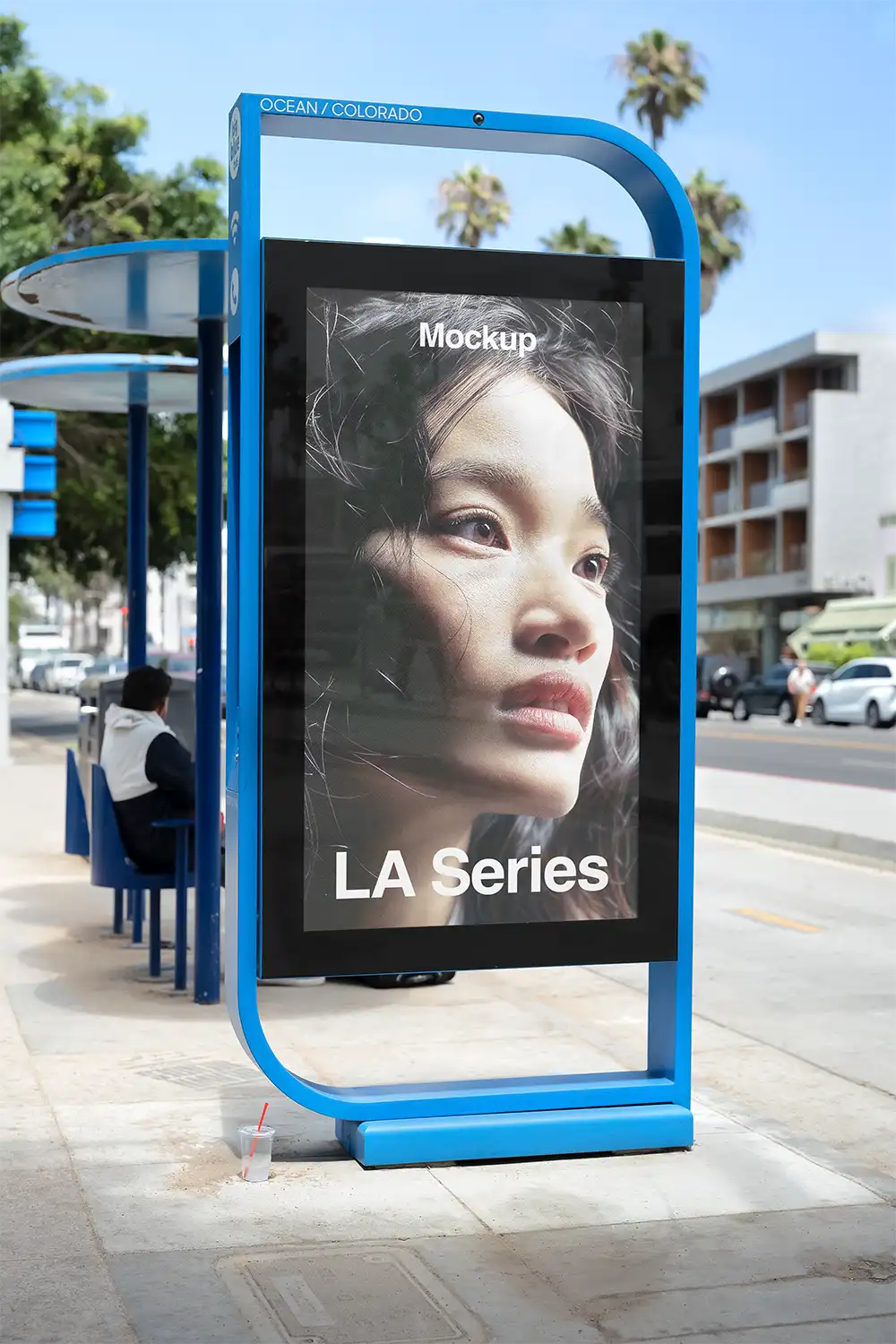 Poster mockup in Santa Monica in Los Angeles