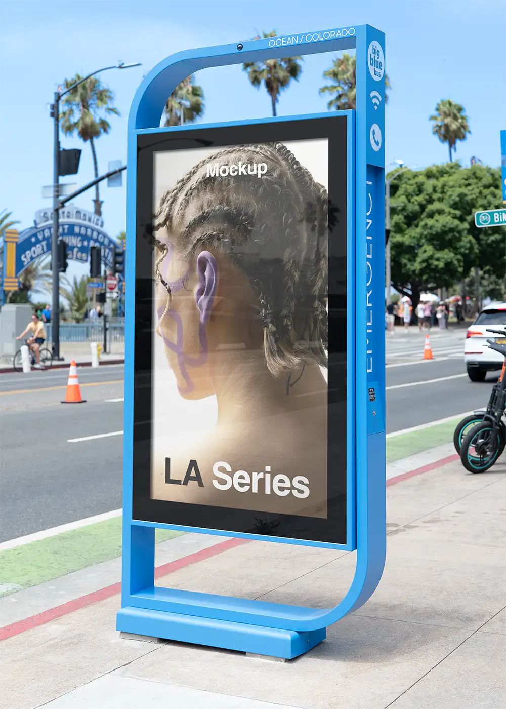 Poster mockup in Santa Monica in Los Angeles