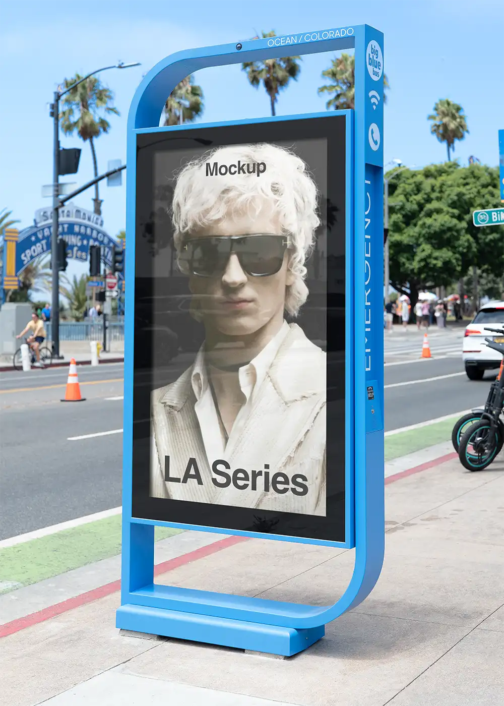 Poster mockup in Santa Monica in Los Angeles