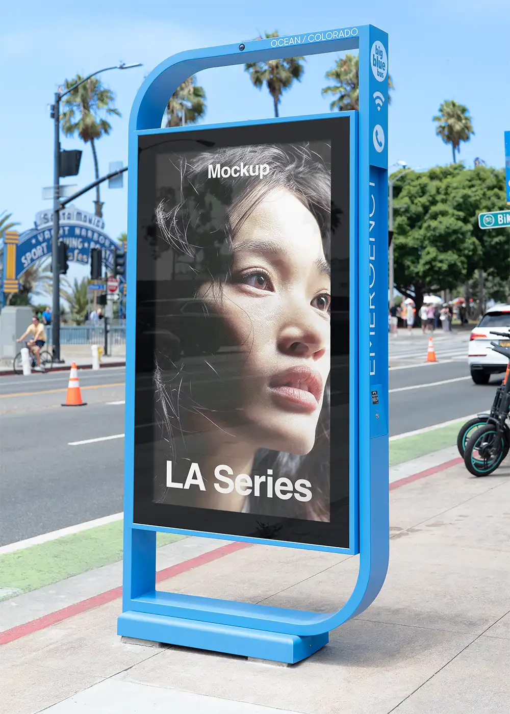 Poster mockup in Santa Monica in Los Angeles