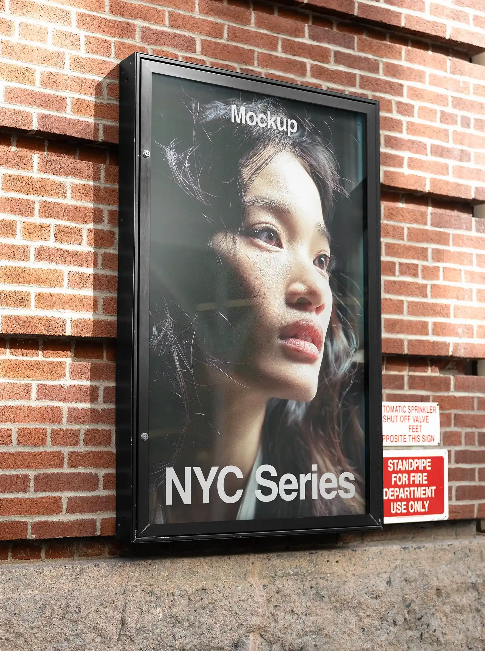 Poster mockup in Soho, New York, United States.   PSD Mockup on Photoshop for your design 1