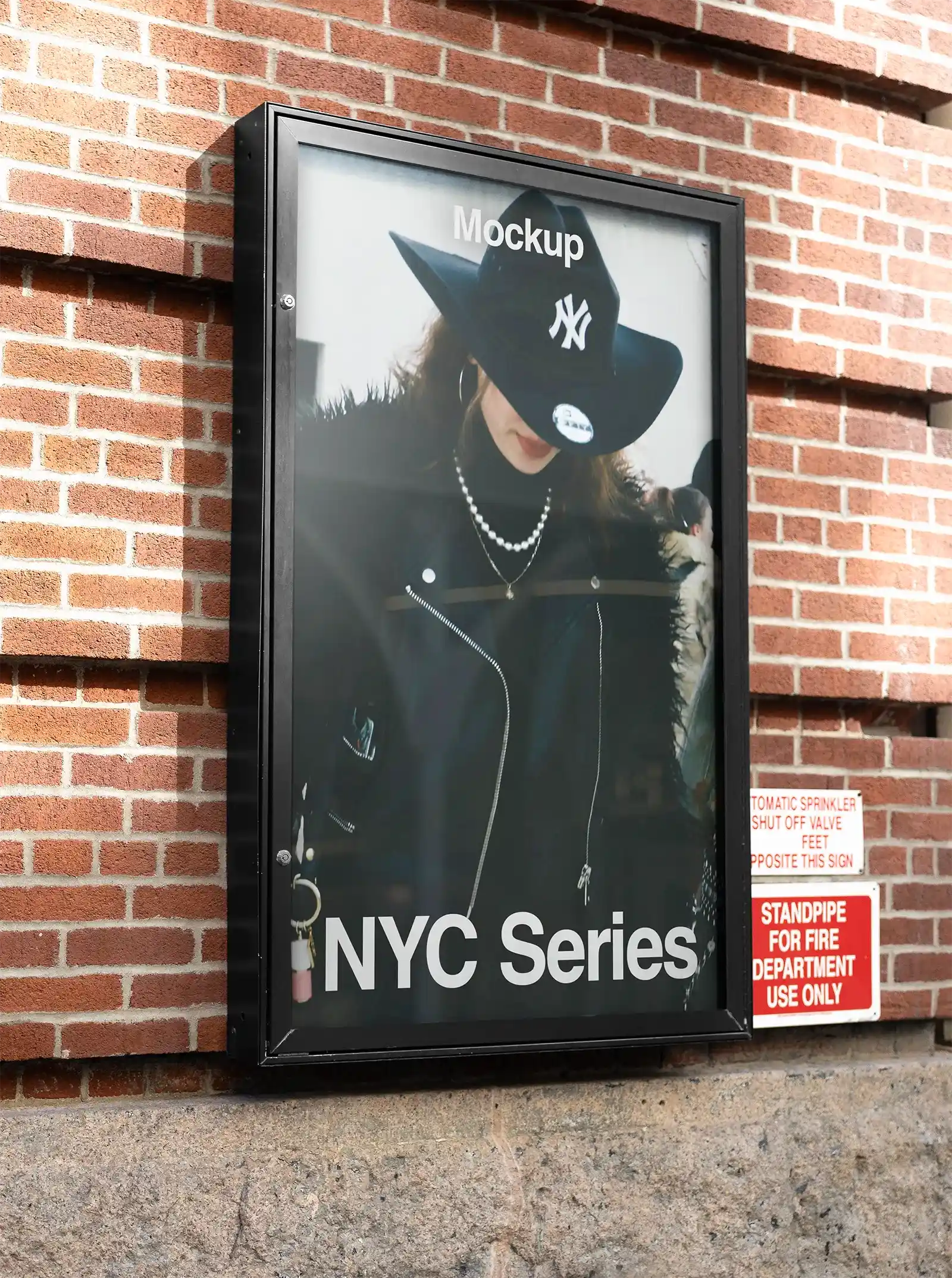 Poster mockup in Soho, New York, United States.   PSD Mockup on Photoshop for your design 